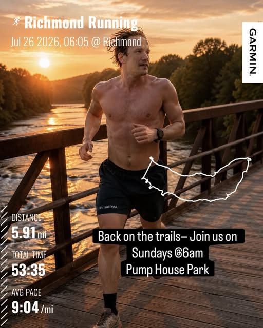 Coach James running at sunrise
